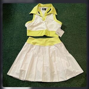 Beach Riot Neon Yellow and White Tennis-Inspired Set